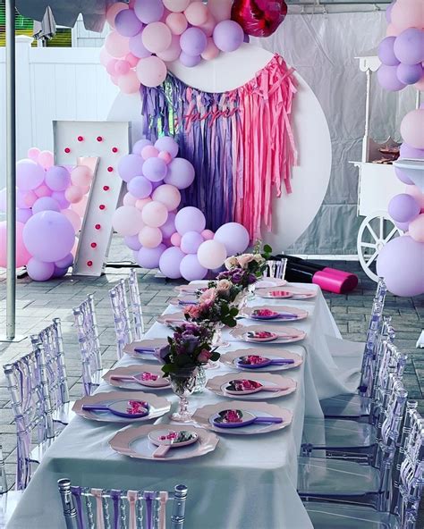 pink purple birthday decorations